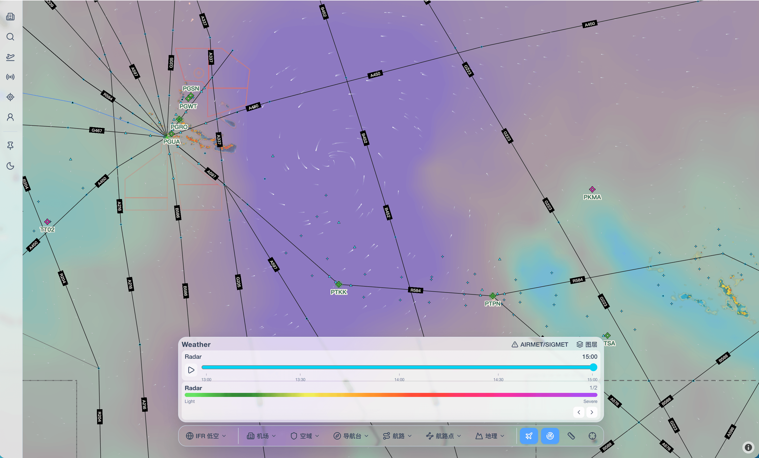 Enroute Chart — Wind Layer